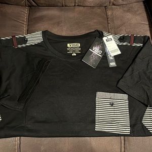 Brand new with tags. Vigo mens stretch tee. Black